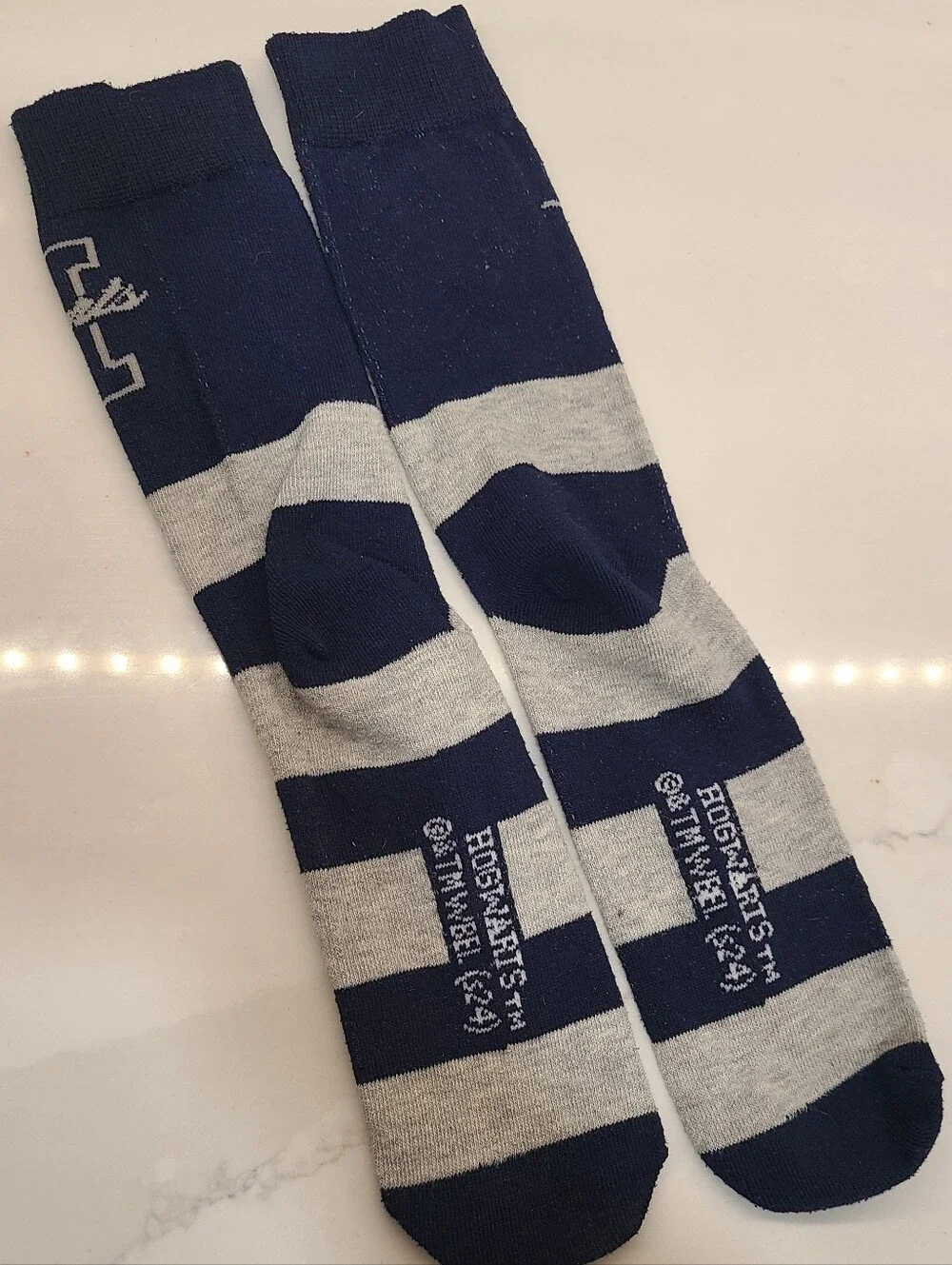 Harry Potter Hogwarts Striped Navy & Gray Socks
